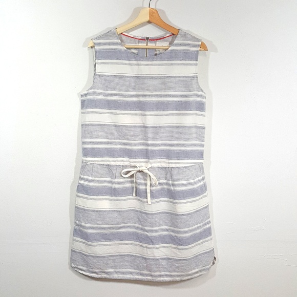 Caslon Dresses & Skirts - Caslon Linen Cotton Striped Drawstring Shift Dress